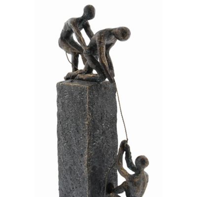 Image showing  Polystone Rock Climber Sculpture, 17 in. x 7 in. x 3 in., Gray