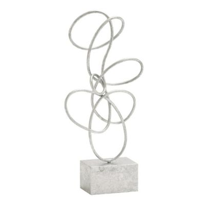 Image showing  Metal Contemporary Abstract Sculpture, 22 in. x 10 in. x 4 in., Silver