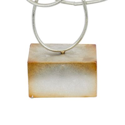 Image showing 5 th Harper & Willow Metal Contemporary Abstract Sculpture, 22 in. x 10 in. x 4 in., Silver