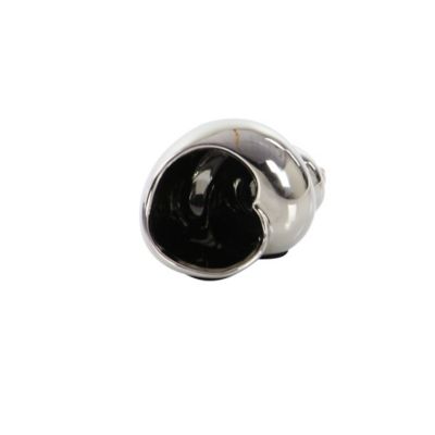 Image showing  3 pc. Silver Ceramic Coastal Shell Sculpture Set, 8 in., 7 in., 6 in.