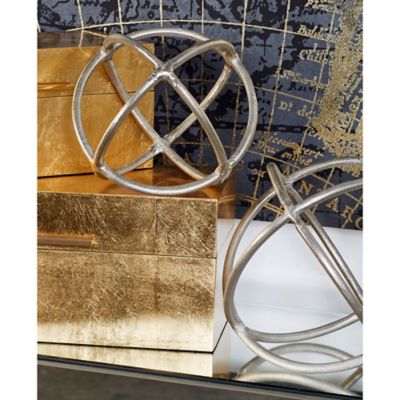 Harper & Willow Silver Aluminum Modern Geometric Sculptures, 10 in., 8 in., 2 pc.