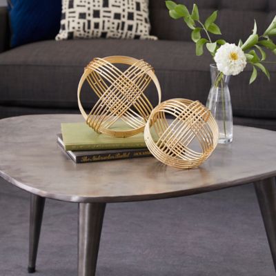 Harper & Willow Gold Metal Modern Geometric Sculpture Set, 7 in., 9 in., 2 pc.