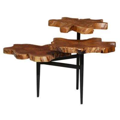 Image showing  Teak Wood Natural Accent Table, Brown