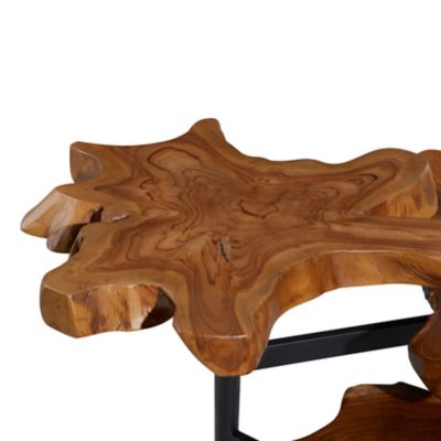 Image showing  Teak Wood Natural Accent Table, Brown