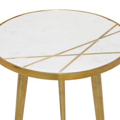 Image showing  Round Aluminum Modern Coffee Table, 20 in. x 15 in. x 15 in., Gold