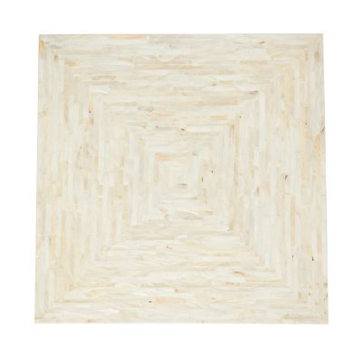 Image showing  Mussel Shells and Wood Contemporary Accent Table, Beige