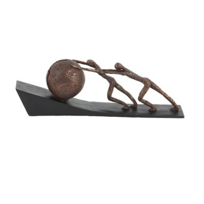 Harper & Willow Brown Polystone Industrial Sculpture, Sportsman, 8 in. x 23 in. x 5 in.