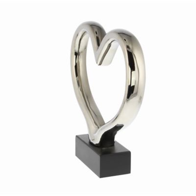 Image showing  Silver Ceramic Contemporary Sculpture, Abstract, 12 in. x 13 in. x 3 in.