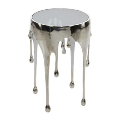 Image showing  Silver Contemporary Aluminum Accent Table, 24 in. x 16 in.