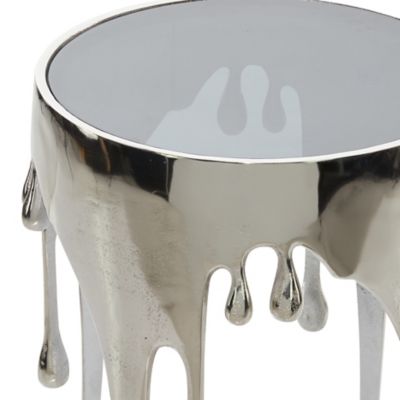 Image showing  Silver Contemporary Aluminum Accent Table, 24 in. x 16 in.
