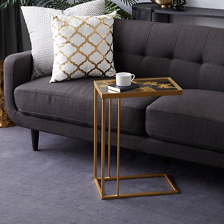 Harper & Willow Gold Metal Contemporary Accent Table, 25 in. x 18 in. x 11 in.