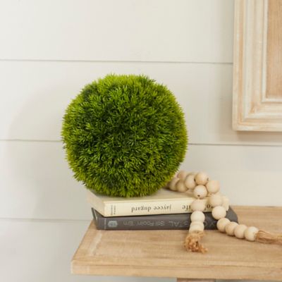 Cosmoliving by Cosmopolitan Green Faux Foliage Boxwood Topiary Artificial Foliage Ball 9" x 9" x 9"
