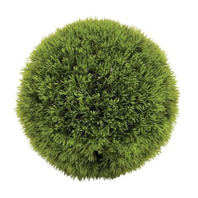 Image showing  Green Faux Foliage Boxwood Topiary Artificial Foliage Ball 9" x 9" x 9"