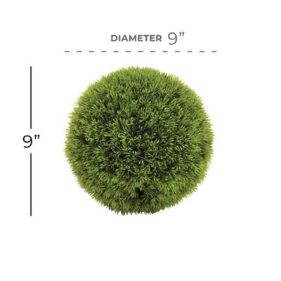 Image showing  Green Faux Foliage Boxwood Topiary Artificial Foliage Ball 9" x 9" x 9"
