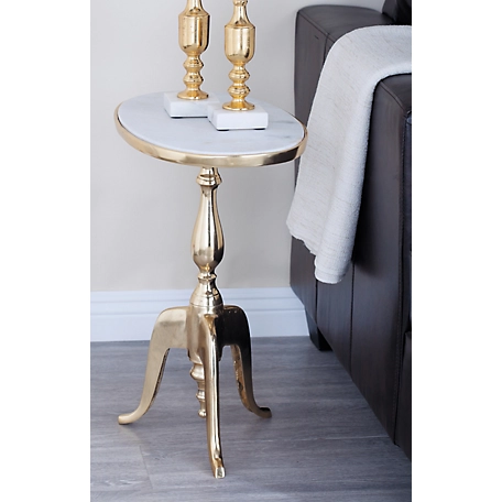 Harper & Willow Gold Stone Traditional Accent Table, 22 in. x 19 in. x 12 in.