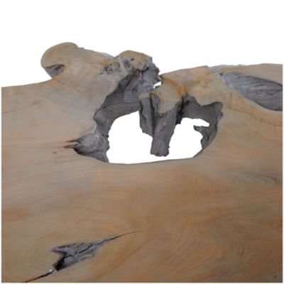 Image showing  Brown Wood Handmade Live Edge Wood Slab Coffee Table with Black T Stand Base, 50 in. x 32 in. x 15 in.