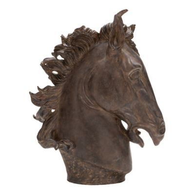 Image showing  Polystone Traditional Horse Sculpture, 25 in. x 22 in. x 7 in., Brown