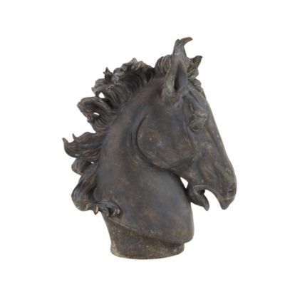 Image showing  Polystone Traditional Horse Sculpture, 25 in. x 22 in. x 7 in., Brown