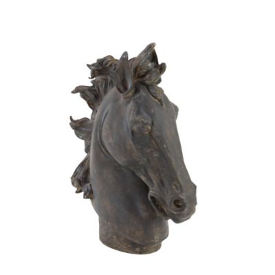 Image showing  Polystone Traditional Horse Sculpture, 25 in. x 22 in. x 7 in., Brown