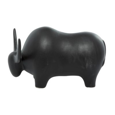 Image showing  Black Ceramic Contemporary Sculpture, Bull, 7 in. x 8 in. x 11 in.