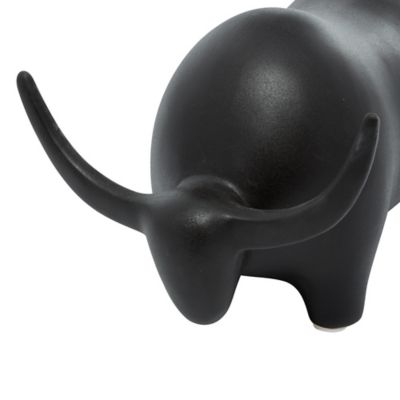 Image showing  Black Ceramic Contemporary Sculpture, Bull, 7 in. x 8 in. x 11 in.