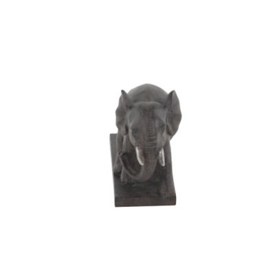 Image showing  Brown Polystone Elephant Sculpture, 6 in. x 11 in. x 4 in., Brown