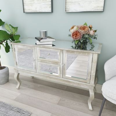 Harper & Willow Silver Wood Glam Buffet, 33 in. x 48 in. x 18 in.