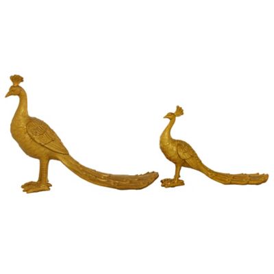 Image showing  Resin Farmhouse Birds Sculptures, 11 in., 14 in., Gold, 2 pc.
