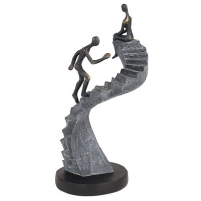 Image showing  Black Resin Modern Sculpture, Couple, 14 in. x 8 in. x 3 in.