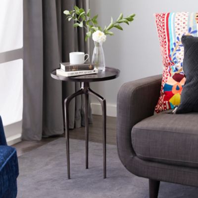 Harper & Willow Aluminum Contemporary Accent Table, Black, 84042