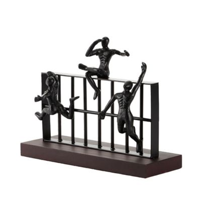 Image showing  Black Metal Contemporary Sculpture, Climbing, 10 in. x 14 in. x 9 in.