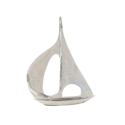 Image showing  Aluminum Coastal Sailboat Sculpture, 37 in. x 28 in. x 6 in., Silver