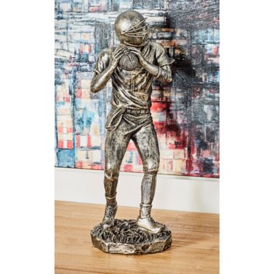 Harper & Willow Polystone Baseball Player Sculpture, 16 in. x 6 in. x 6 in., Silver