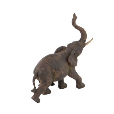 Image showing  Polystone Elephant Sculpture, 11 in. x 11 in. x 5 in., Brown