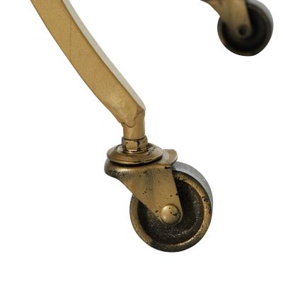 Image showing 5 th Harper & Willow 2-Tier Contemporary Iron and Mirror Wheeled Bar Cart, Gold