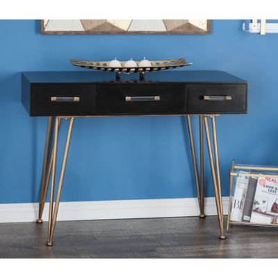 Harper & Willow Black Modern Wood Console Table, 31 in. x 42 in.