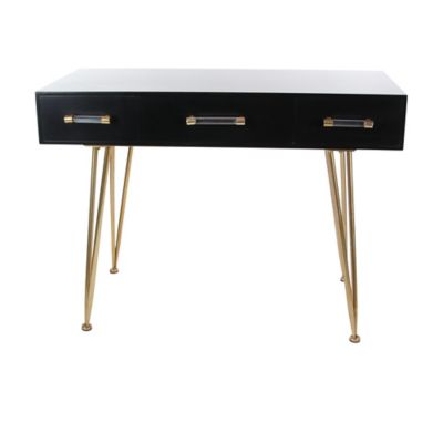 Image showing  Black Modern Wood Console Table, 31 in. x 42 in.