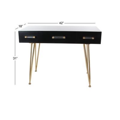 Image showing  Black Modern Wood Console Table, 31 in. x 42 in.