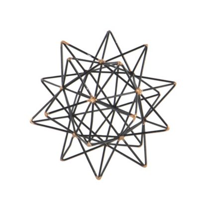 Image showing  Black Metal Modern Sculpture, Geometric, 7 in. x 7 in. x 7 in.
