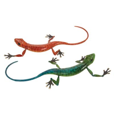 Image showing  Multicolor Metal Lizard Sculptures, 23 in. x 4 in., 2 pc.