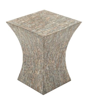 Image showing  Multi Mussel Shells and Wood Contemporary Accent Table, 19 in. x 15 in. x 15 in.