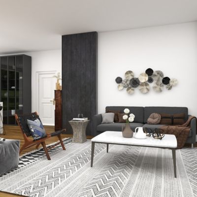 Image showing  Multi Mussel Shells and Wood Contemporary Accent Table, 19 in. x 15 in. x 15 in.