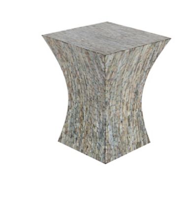 Image showing 5 th Harper & Willow Multi Mussel Shells and Wood Contemporary Accent Table, 19 in. x 15 in. x 15 in.