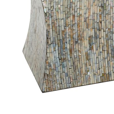 Image showing 8 th Harper & Willow Multi Mussel Shells and Wood Contemporary Accent Table, 19 in. x 15 in. x 15 in.