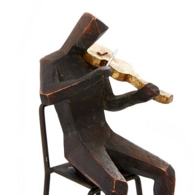 Image showing  Brown Polystone Modern Musician Sculptures, 5 in. x 9 in., 4 pc.