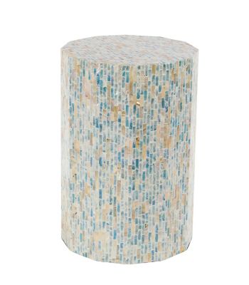 Image showing  Multi Mussel Shells and Wood Contemporary Accent Table