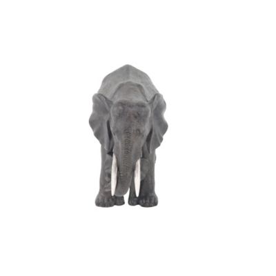 Image showing  Polystone Elephant Sculpture, 13 in. x 20 in. x 7 in., Dark Gray