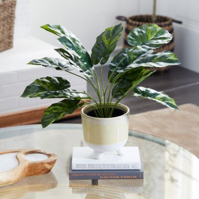Harper & Willow Green Faux Foliage Lime Artificial Plant with Black Round Pot 12 in. x 12 in. x 19 in.