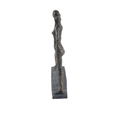 Harper & Willow Polystone Modern Yoga Sculpture, 12 in. x 14 in. x 3 in., Brass