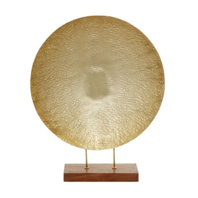 Image showing  Metal Contemporary Geometric Sculpture, 27 in. x 22 in. x 6 in., Gold